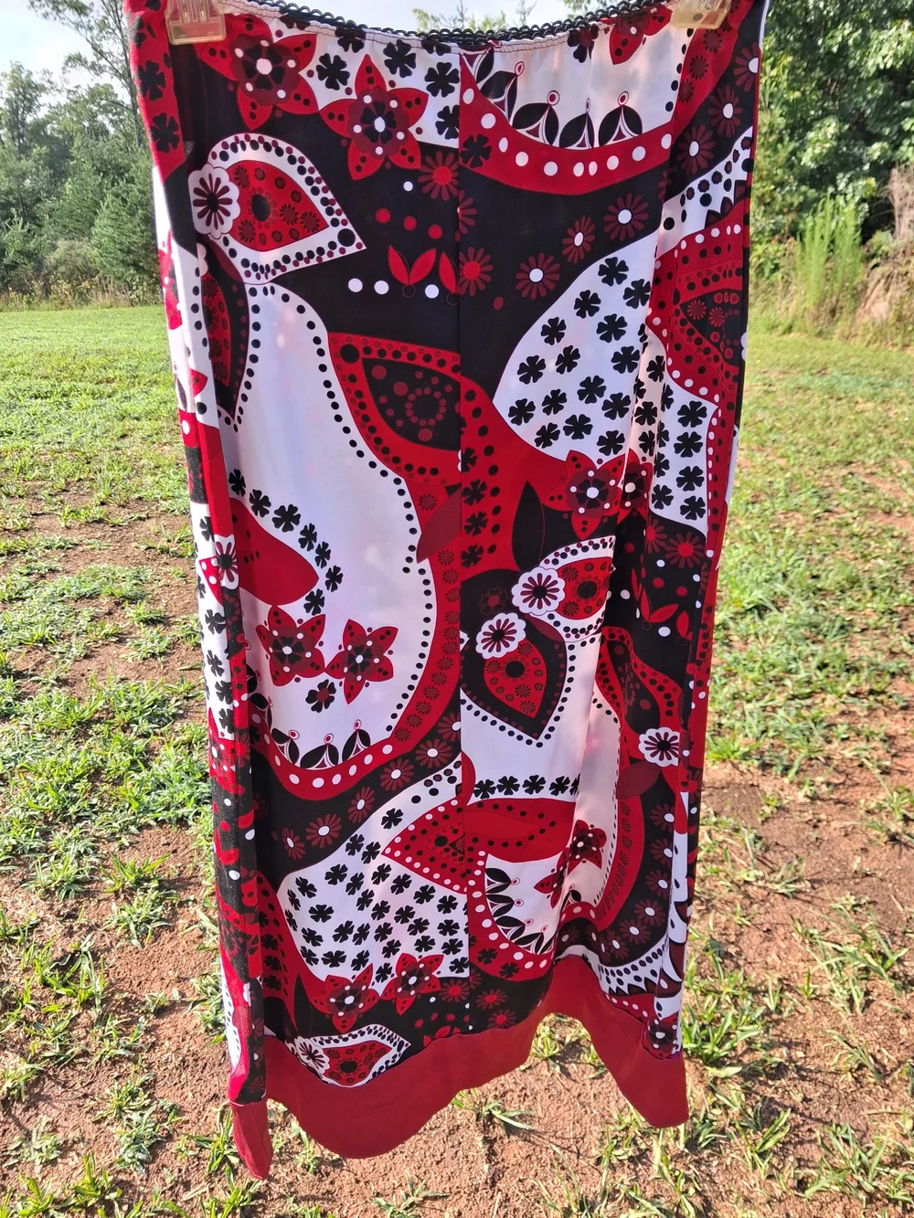 Cato Red Black White Paisley Girls' Skirt Size L (12-14)